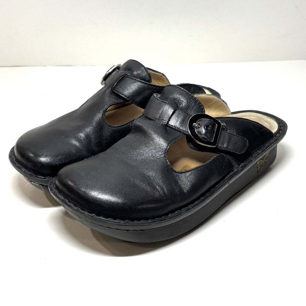 Alegria PG Lite Clogs Women 37‎ Black Leather Mary Jane Platform ALG-601